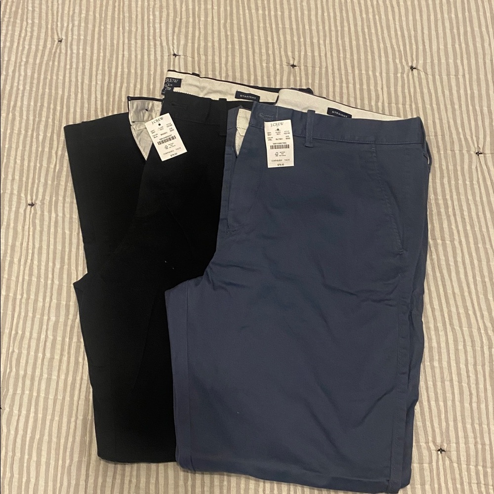 J. Crew Men's Black and Blue Chino Pants